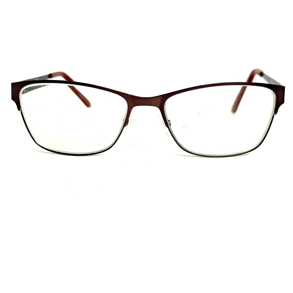 Adensco AD205 Burgundy Cat Eye Eyeglass Frames 53-16-135 Metallic Red Glasses